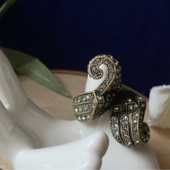 Heidi Daus ‘Simply Sophisticated’ Art Deco Style, Crystal Pave Bypass Ring - Picture 11 of 15